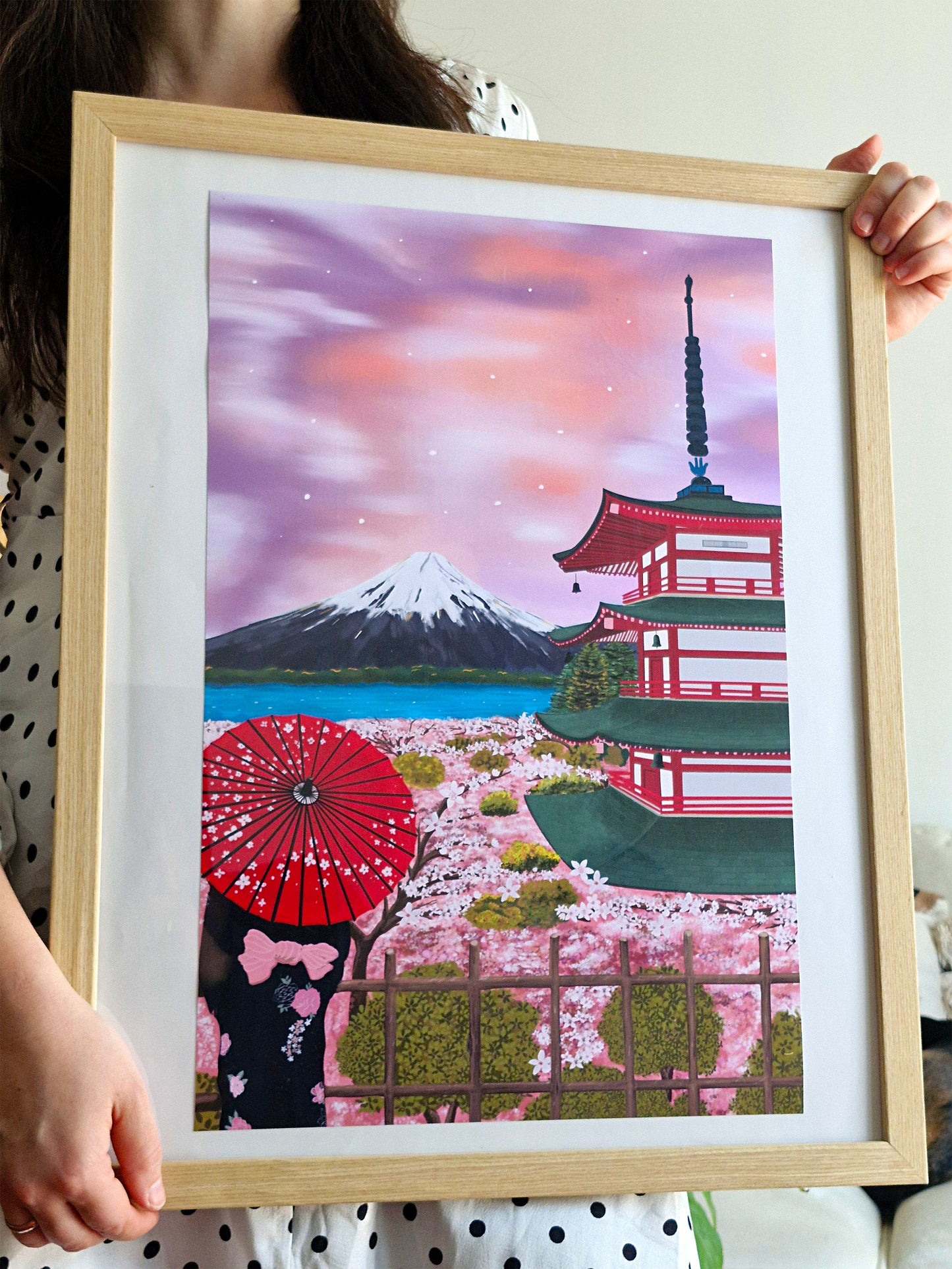 Fuji Temple, Kyoto, Japan Travel Art Poster