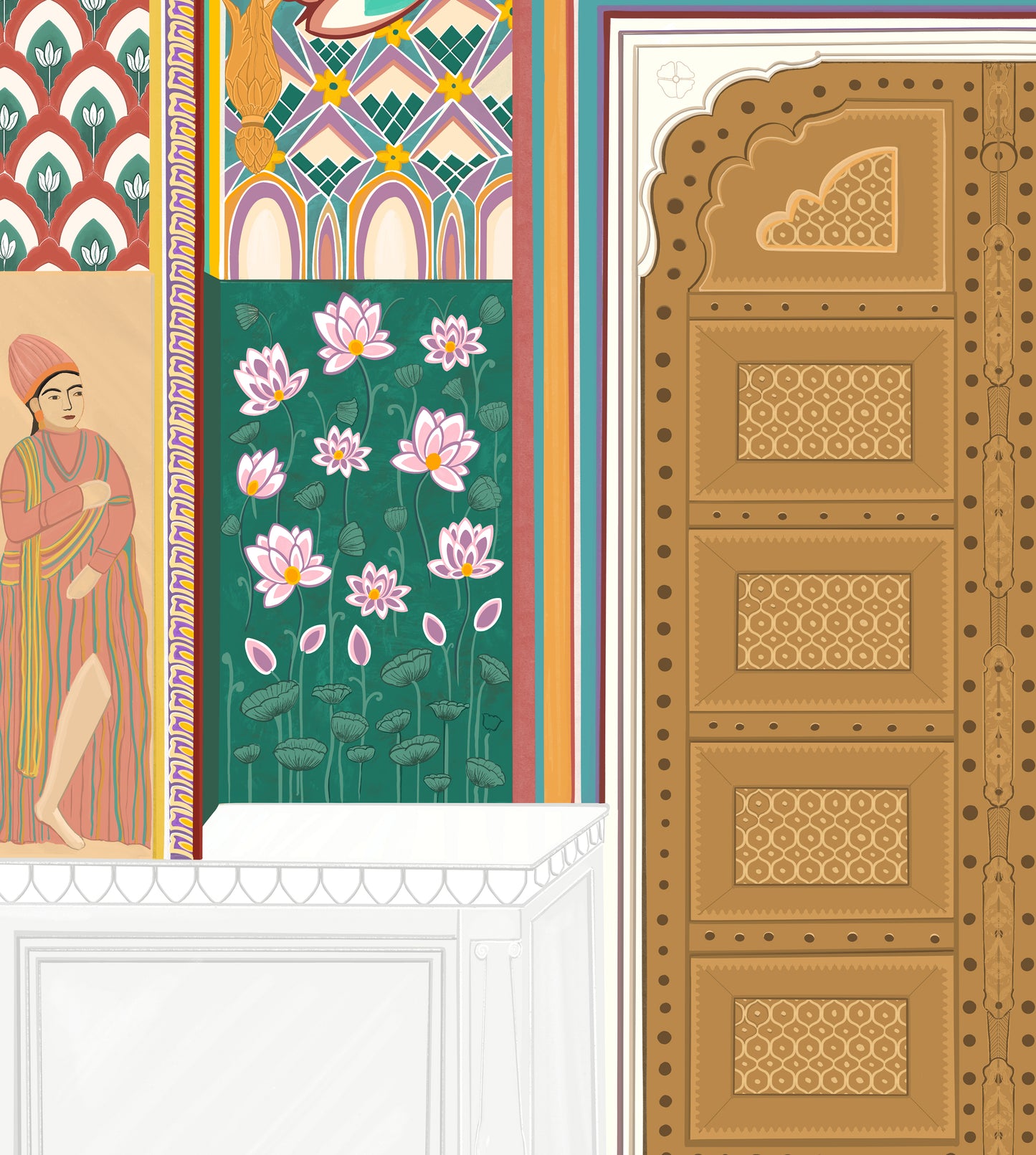 Lotus Gate, Jaipur India Art Print