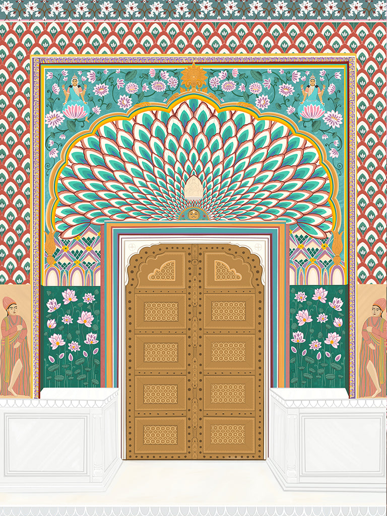 Lotus Gate, Jaipur India Travel Art Poster