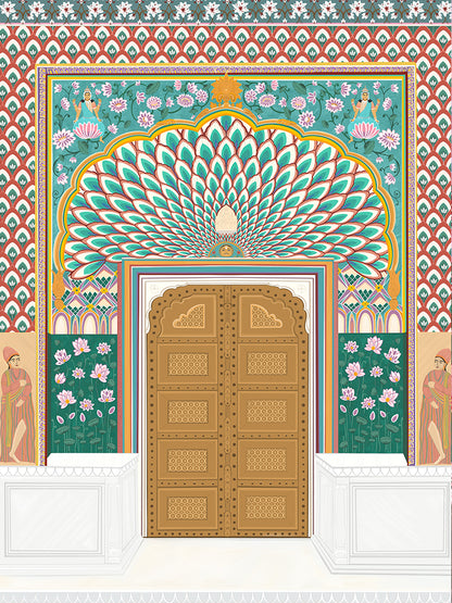 Lotus Gate, Jaipur India Travel Art Poster